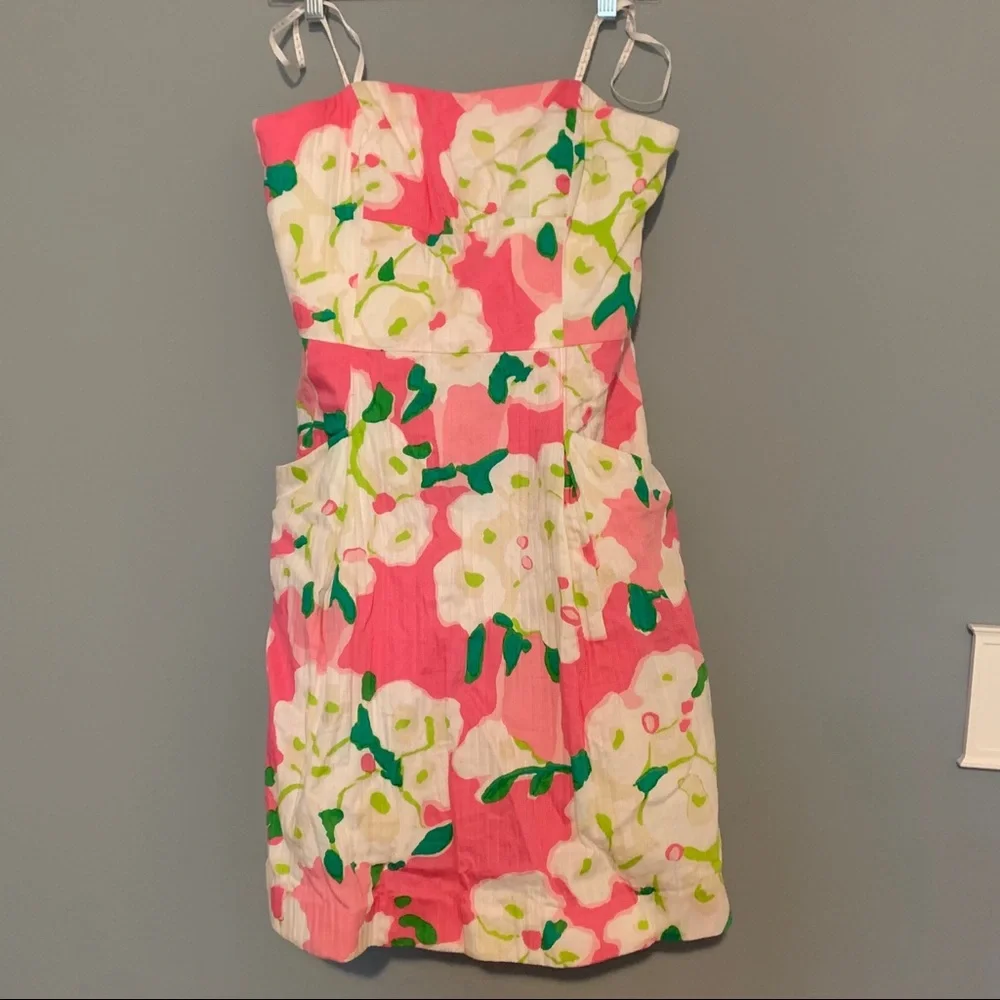 Lilly Pulitzer strapless pink floral dress - Picture 10 of 10
